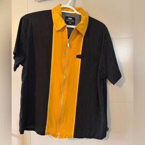 VANS X CURREN X KNOST Front Zip Retro Shirt Black and Yellow